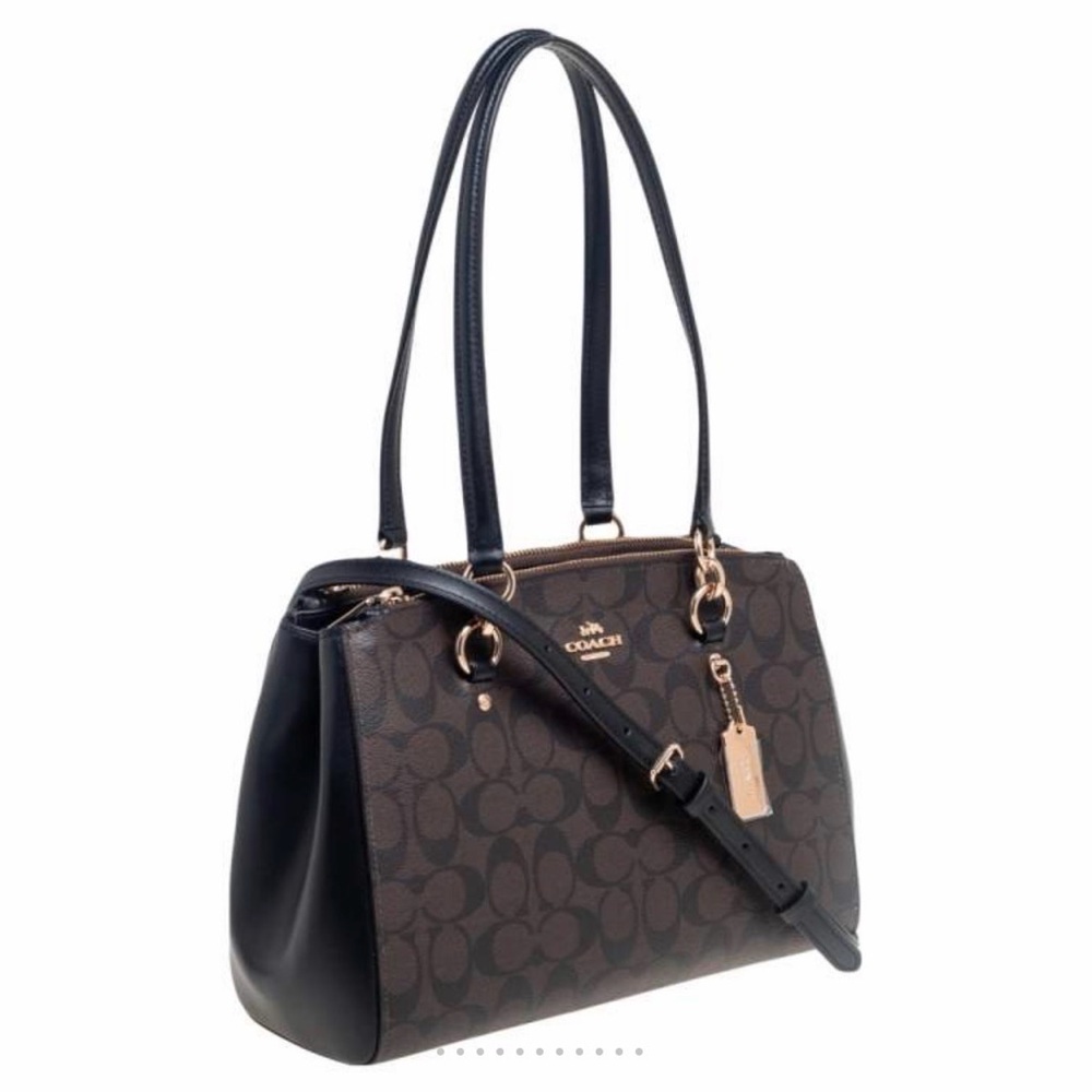 Coach Etta Carryall Black and Brown Signature Women's Bag - Picture 7 of 8
